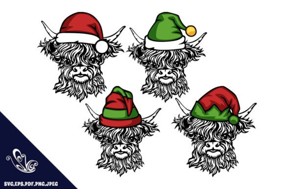 Download Scottish Highland Cow Christmas SVG - Highland cow christmas svg Collection