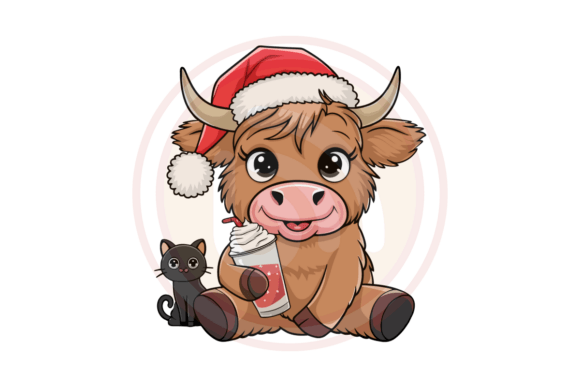 Download Highland Cow Christmas Svg, Black Cat - Highland cow christmas svg Collection