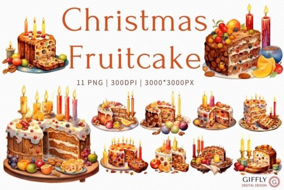 Download Christmas Fruitcake Watercolor Clipart - Fruitcake Collection