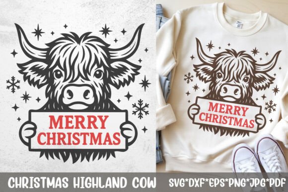 Download Highland Cow Christmas SVG | Merry Sign - Highland cow christmas svg Collection