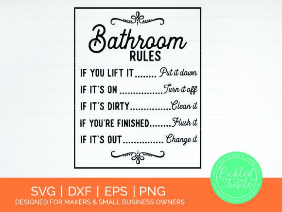 Download Bathroom Rules Farmhouse Sign SVG - Farmhouse Collection