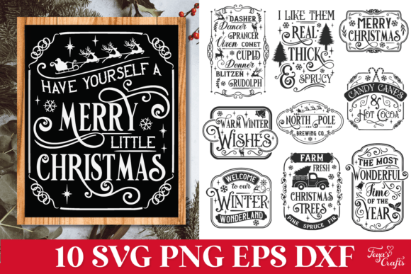 Download Farmhouse Christmas Signs SVG Bundle - Farmhouse Collection