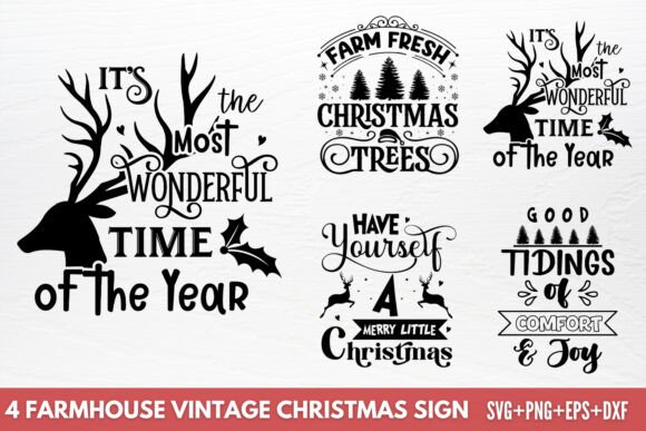 Download Farmhouse Vintage Christmas Sign SVG - Farmhouse Collection